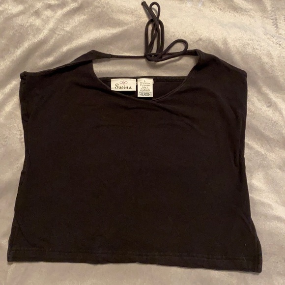 Susina Tops - Cute Black Halter Top Susina Large